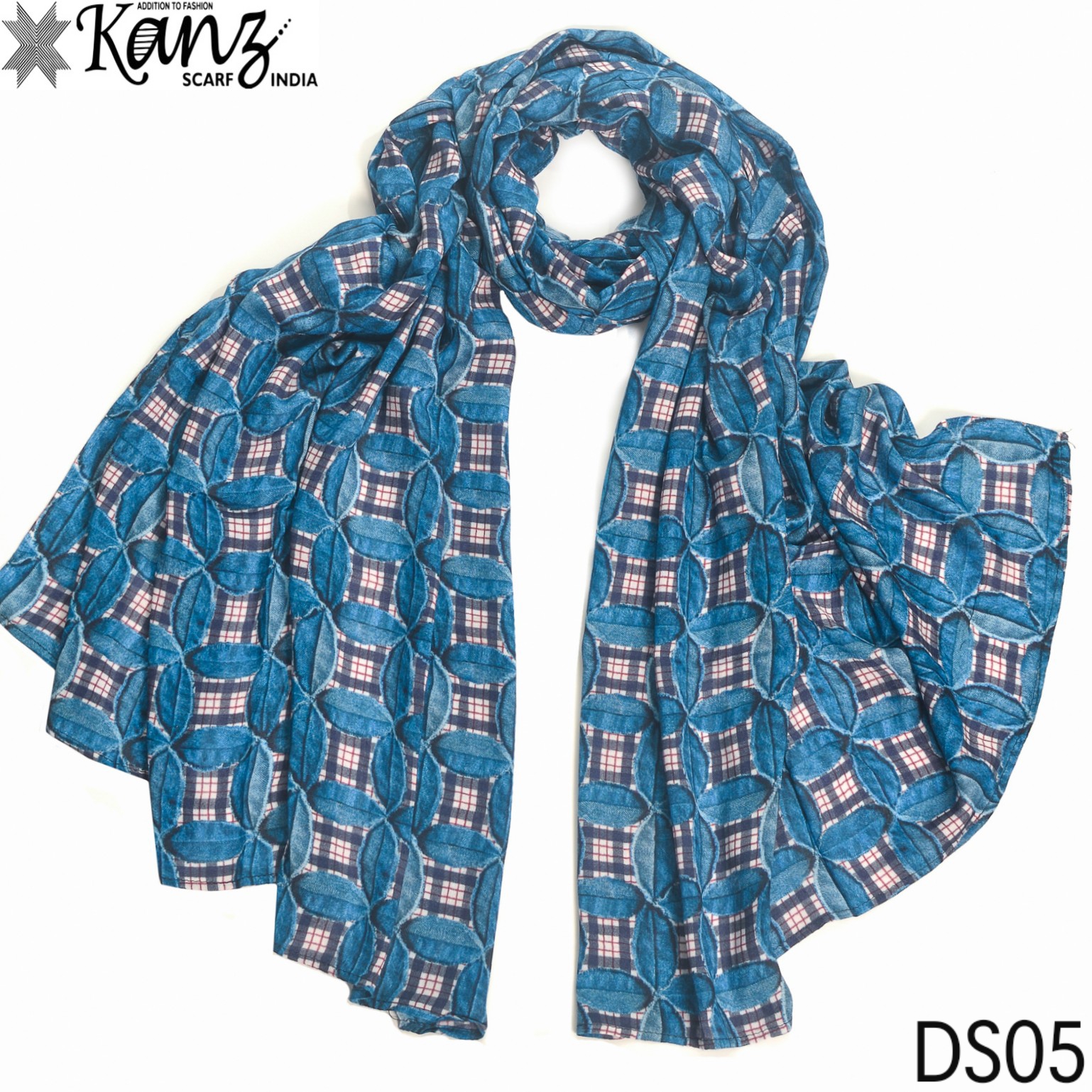 Kanz scarf denim dupatta digital printed  scarves collection