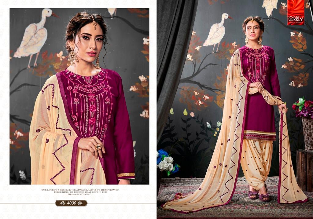 Orrly 4000 series silk patiala salwar Kameez collection