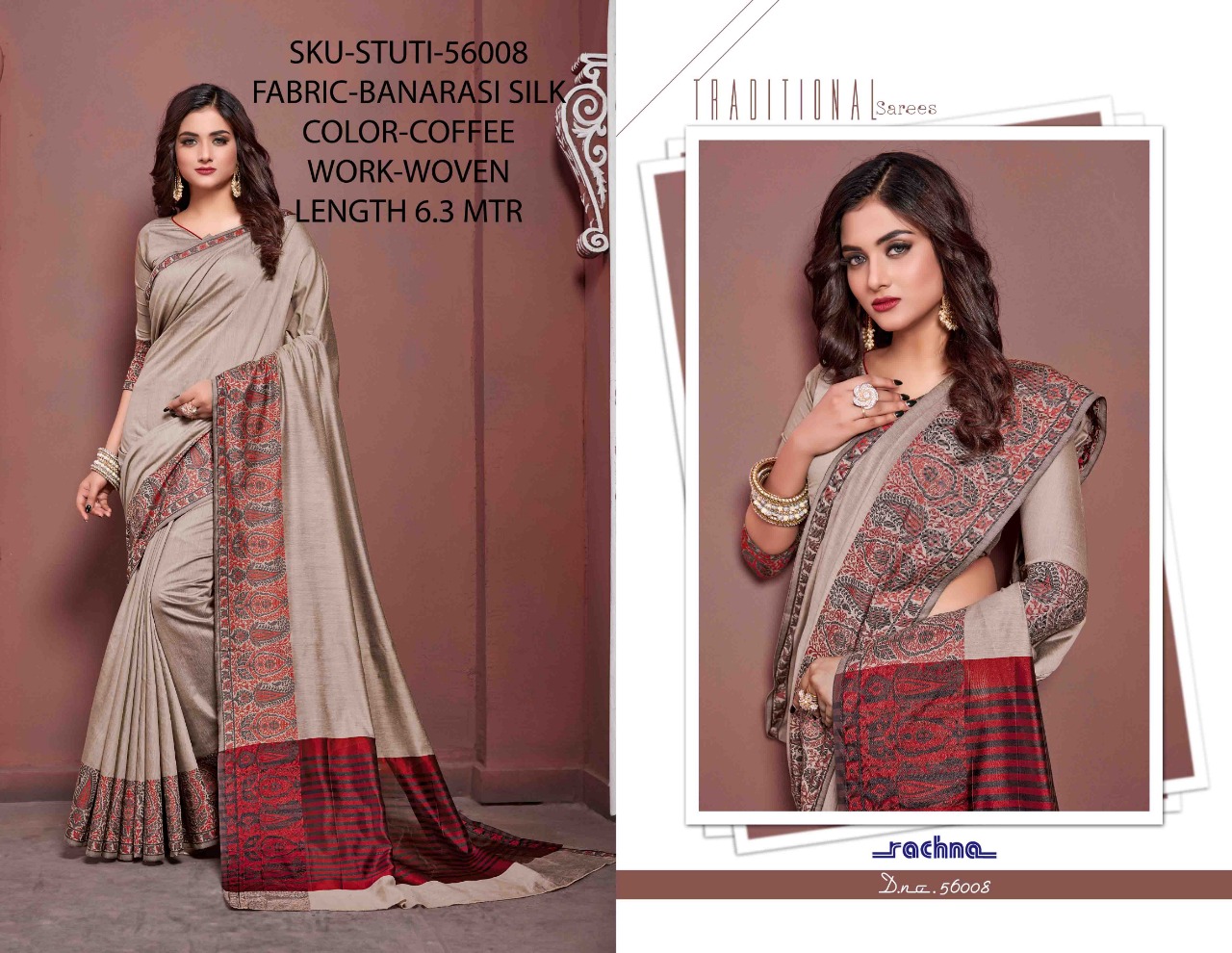 Rachna saree stuti banarasi silk party wear sarees catalog
