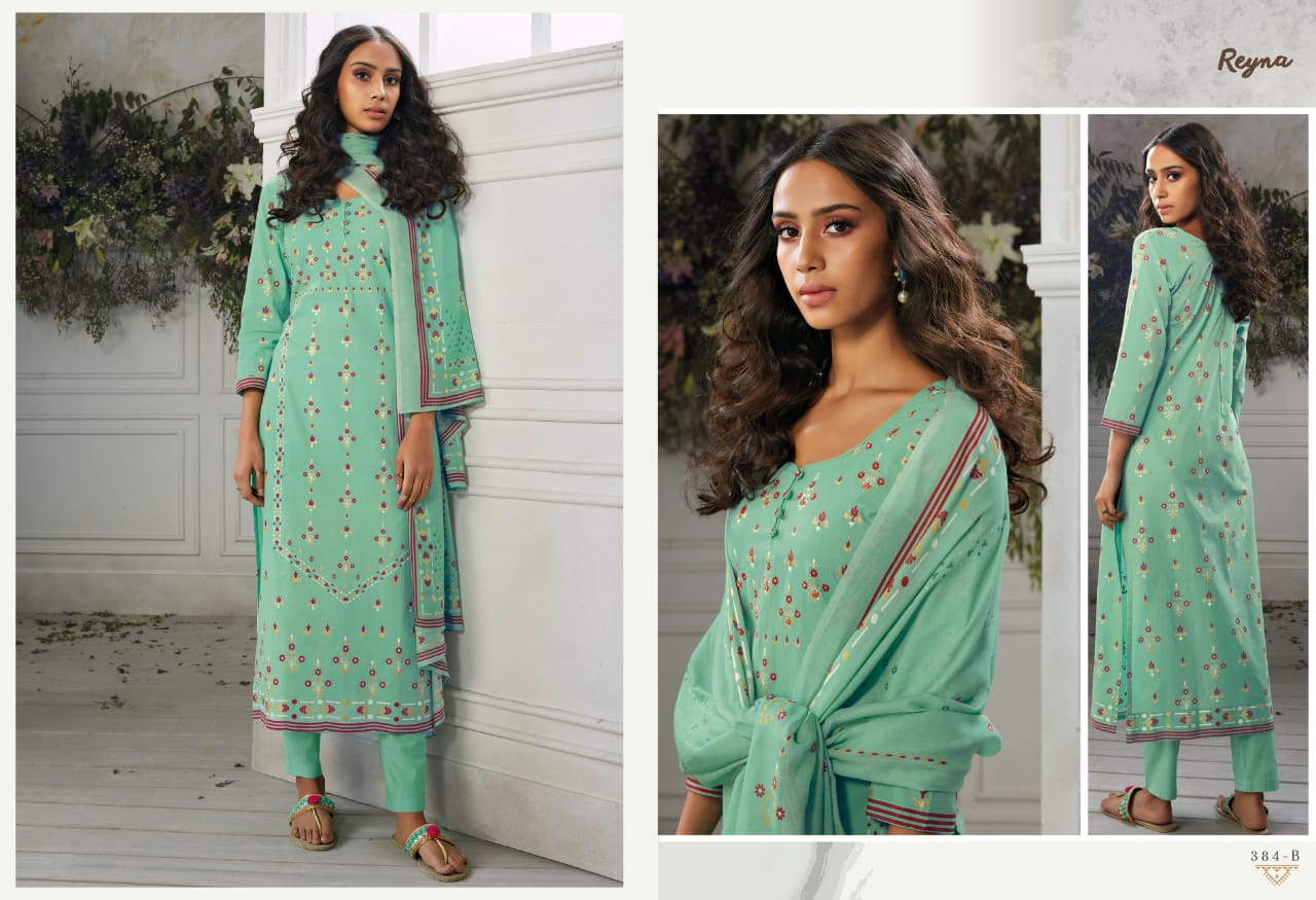 Reyna Fabrics amona cotton printed salwar kameez catalog