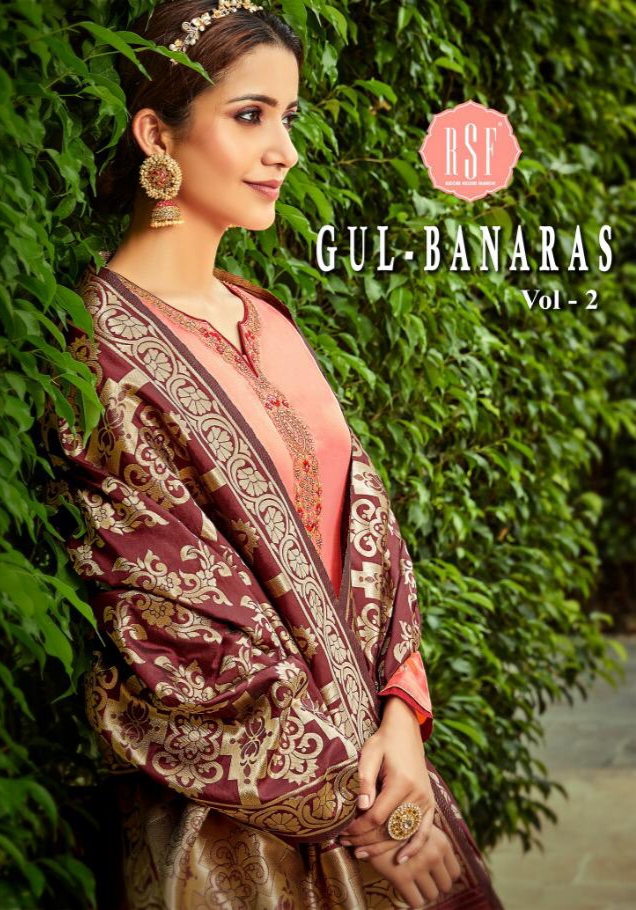 Rsf gul banaras vol 2 banarasi printed dupatta salwar kameez collection