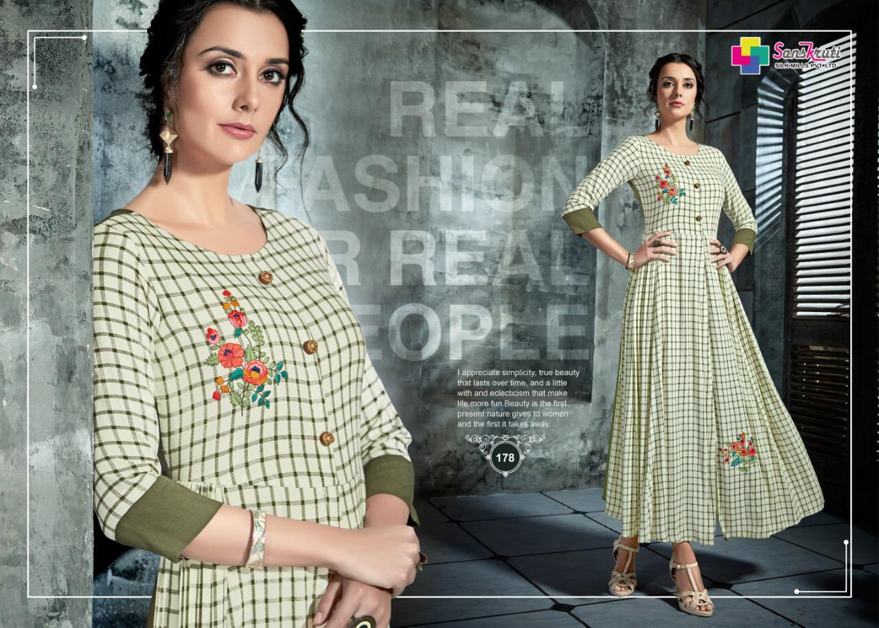 Sanskruti silk mills pehel rayon fancy long gowns catalog