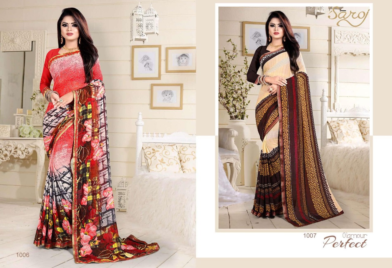 Saroj metro vol 27 colourful printed georgette sarees collection