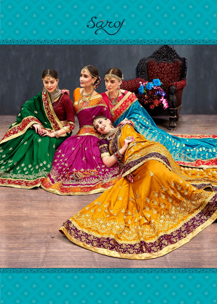 Saroj rangvarsha heavy work silk sarees collection
