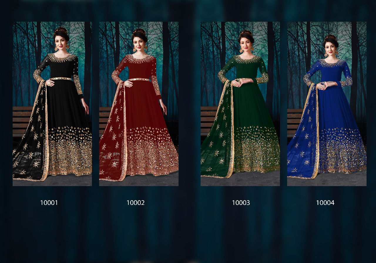 Senhora dresses rabaani embroidered georgette lehanga catalog