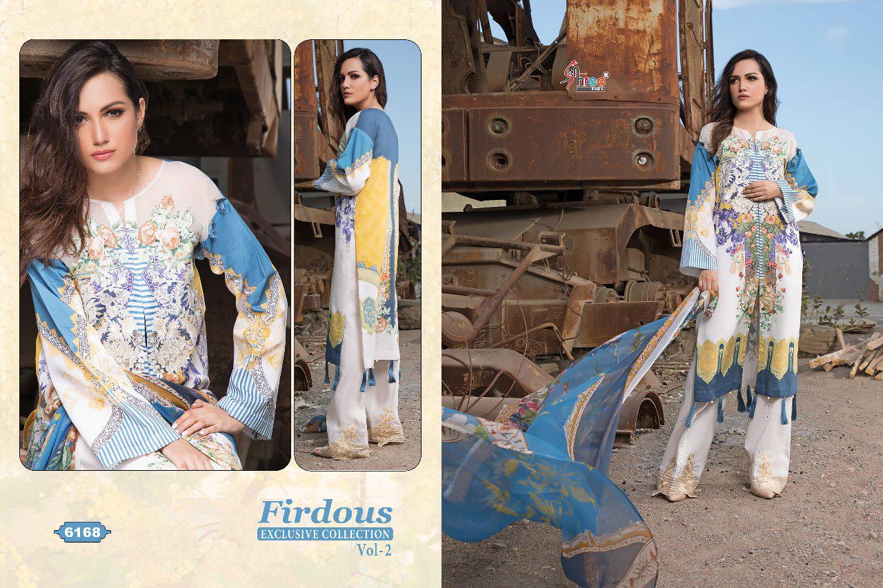 Shree fabs firdous Exclusive collection vol 2 Karachi embroidered dress Material catalog