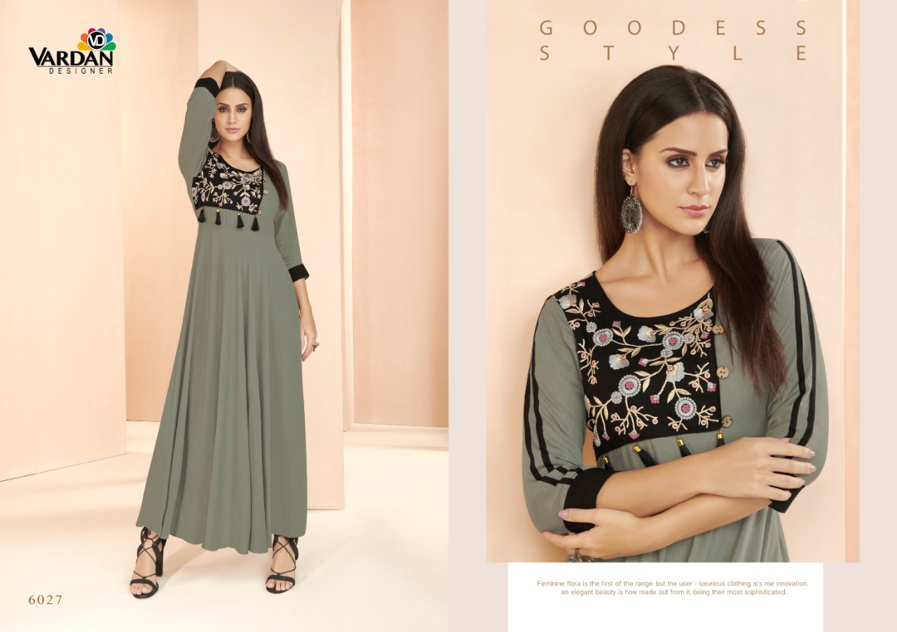 Vardan designer gulnaaz vol 3 rayon designer long gown collection