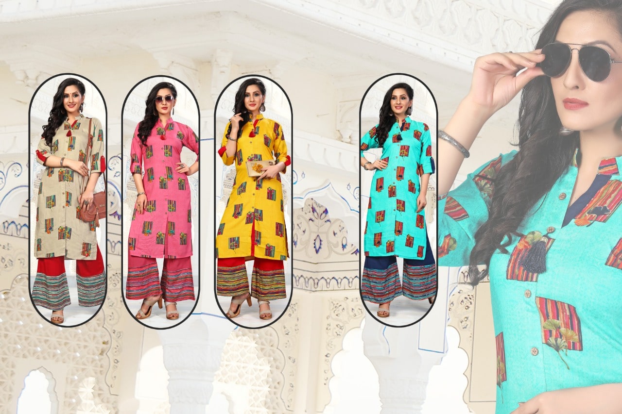 Vee fab jelly belly kurti with plazzo wear collection