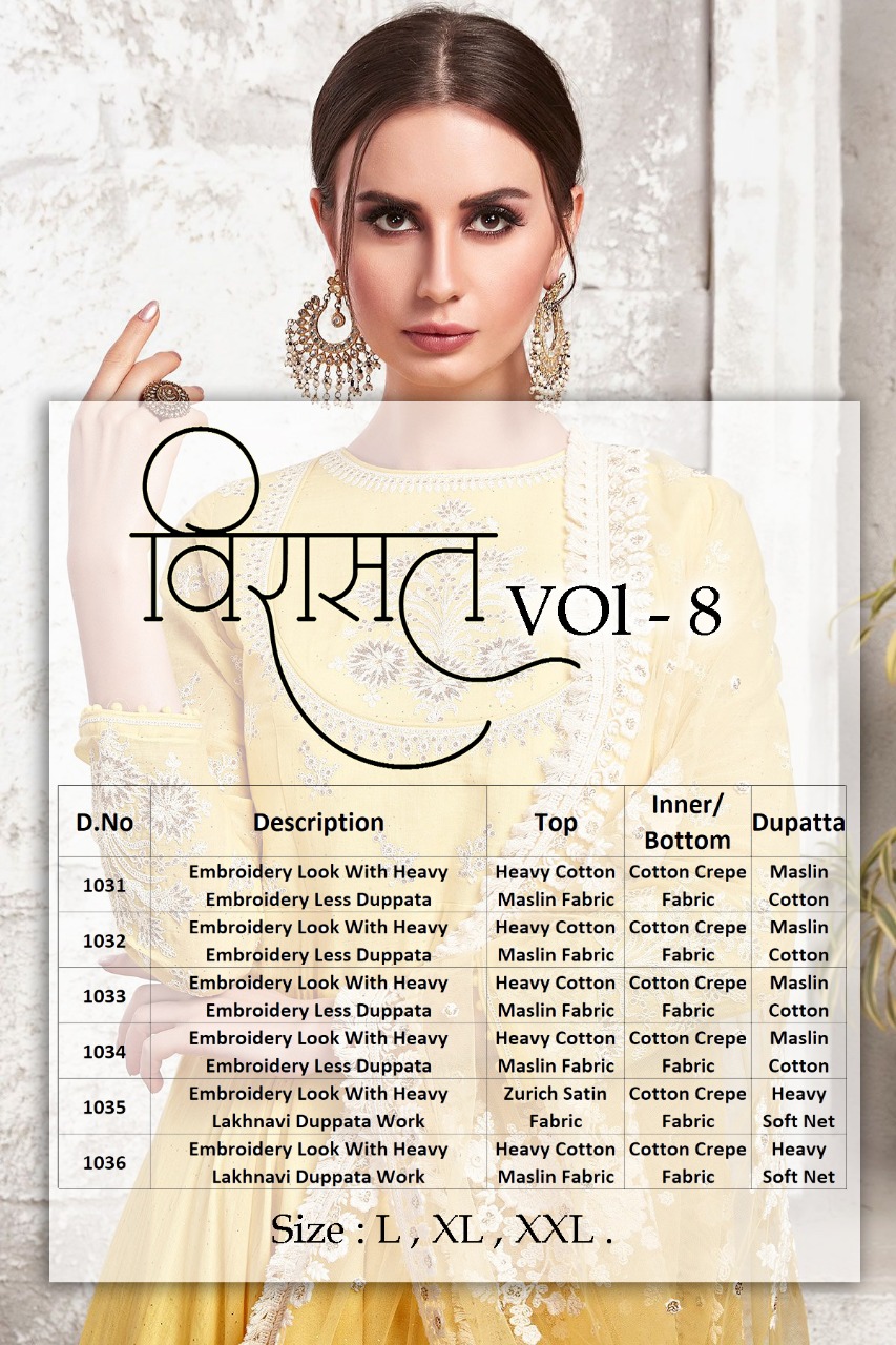 Virasat virasat vol 8 designer ethnic ready to wear gown collection