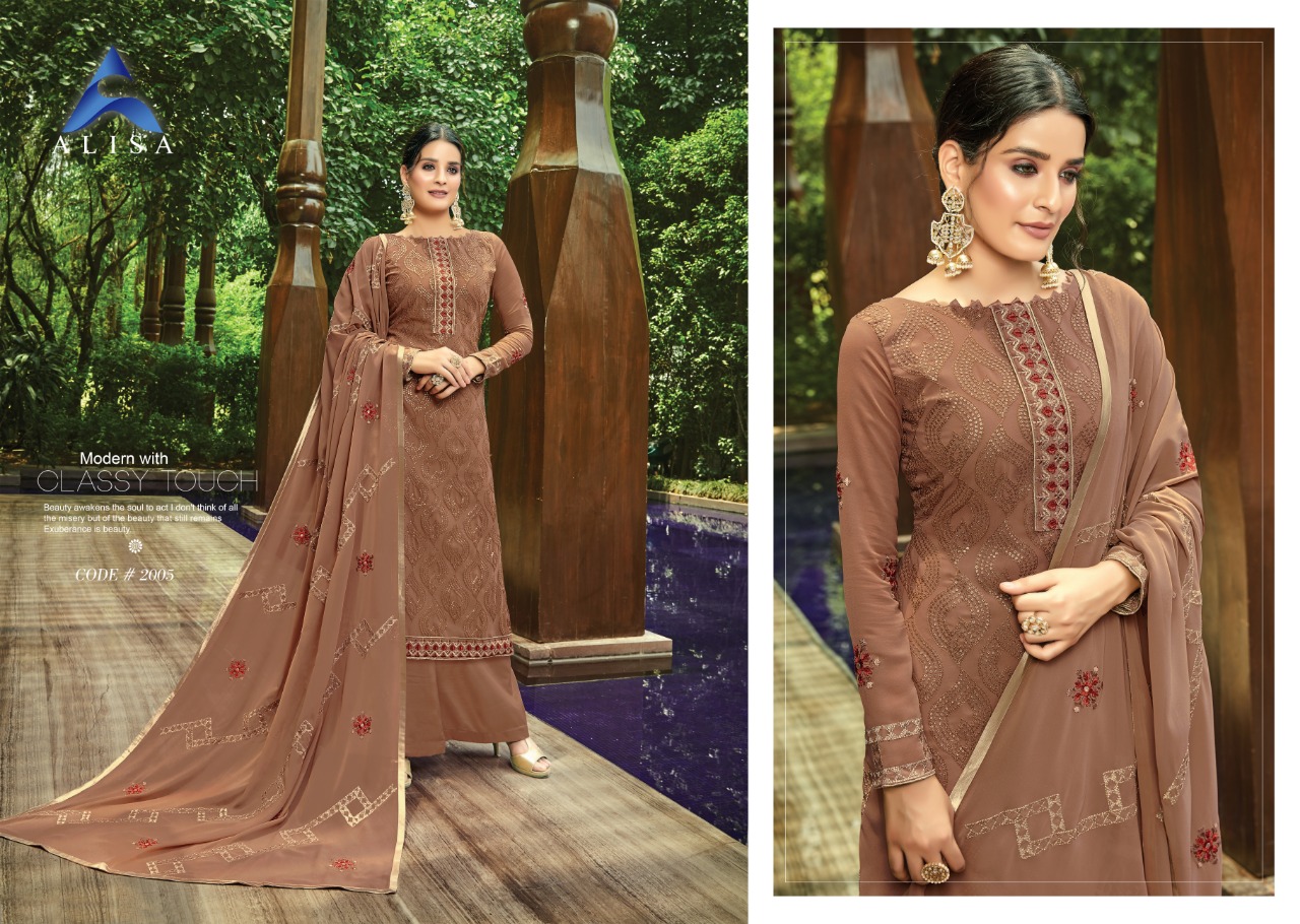 Alisa Flora exclusive collection of rich colors Salwar suit