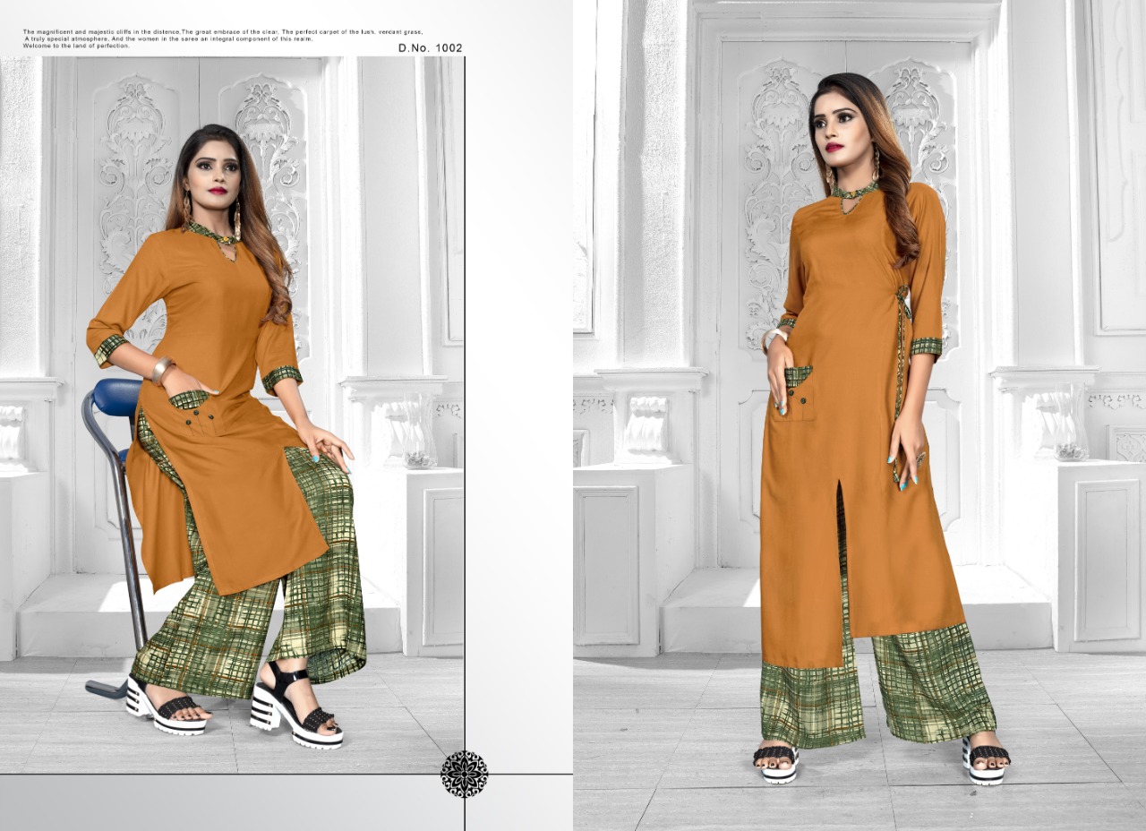Alishka fashion aasmi vol 2 kurti with plazzo ready to wear catalog