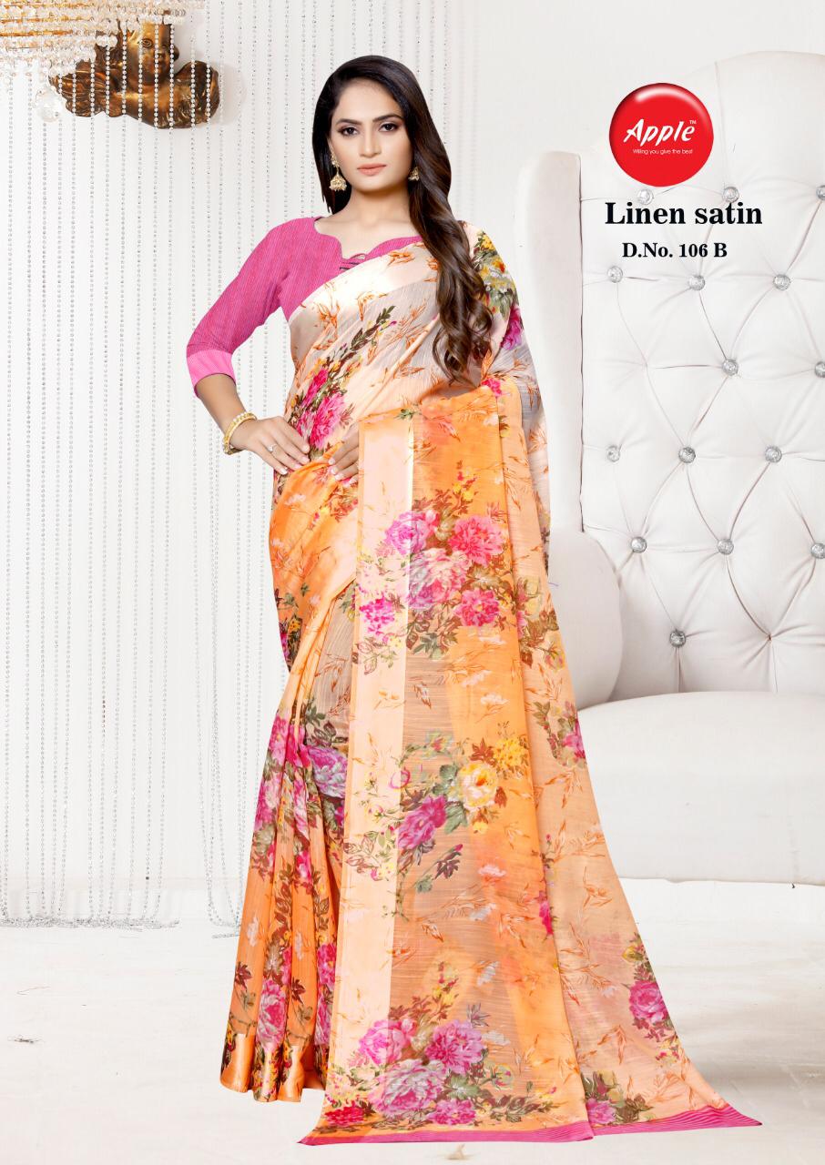 Apple linen satin exclusive collection of beautiful sarees