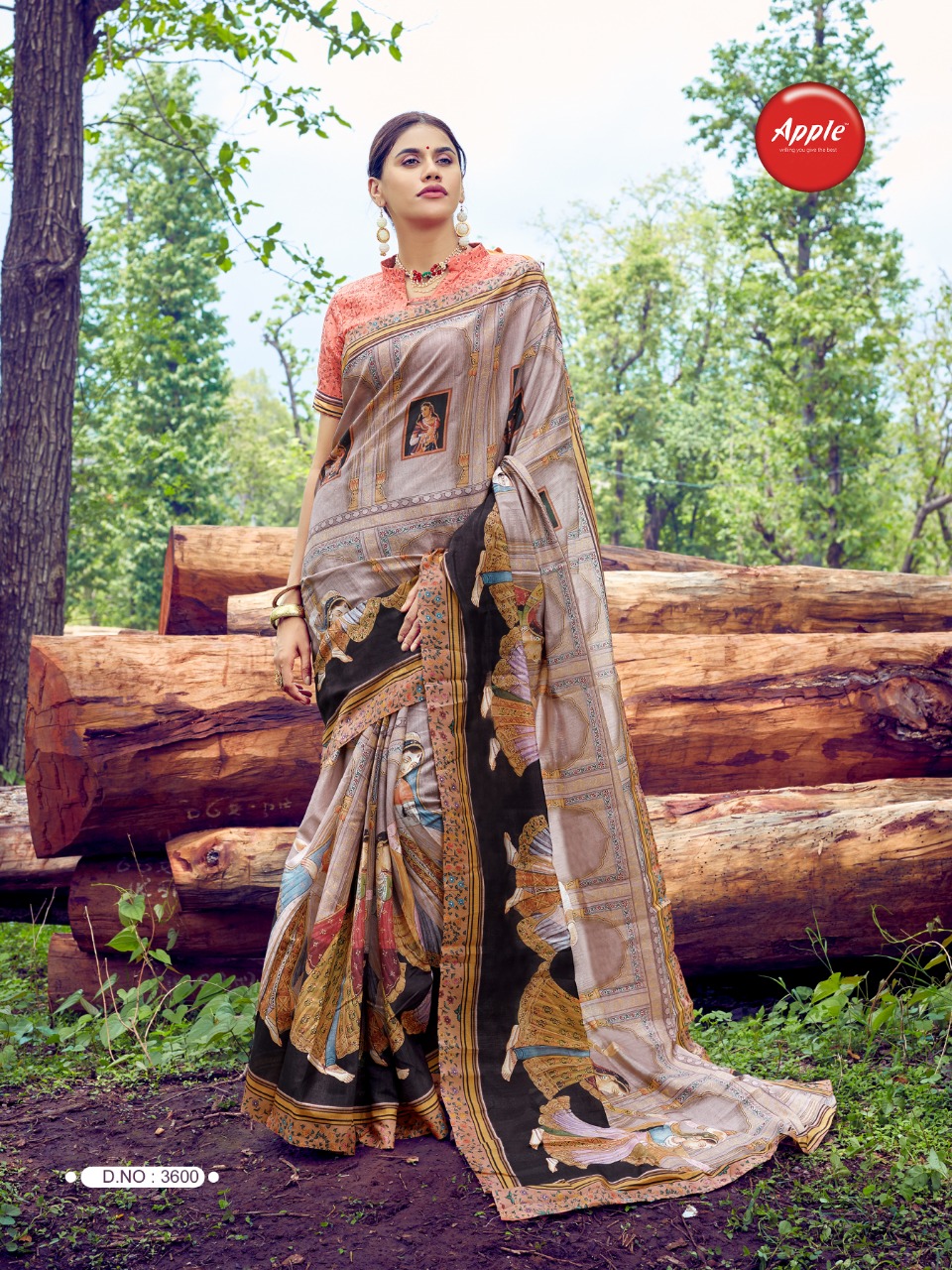 Apple sarees anaaya digital printed cotton silk sarees exporter