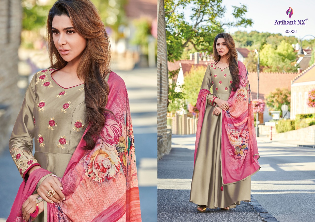 Arihant designer rubinaa beautiful gown with dupatta collection