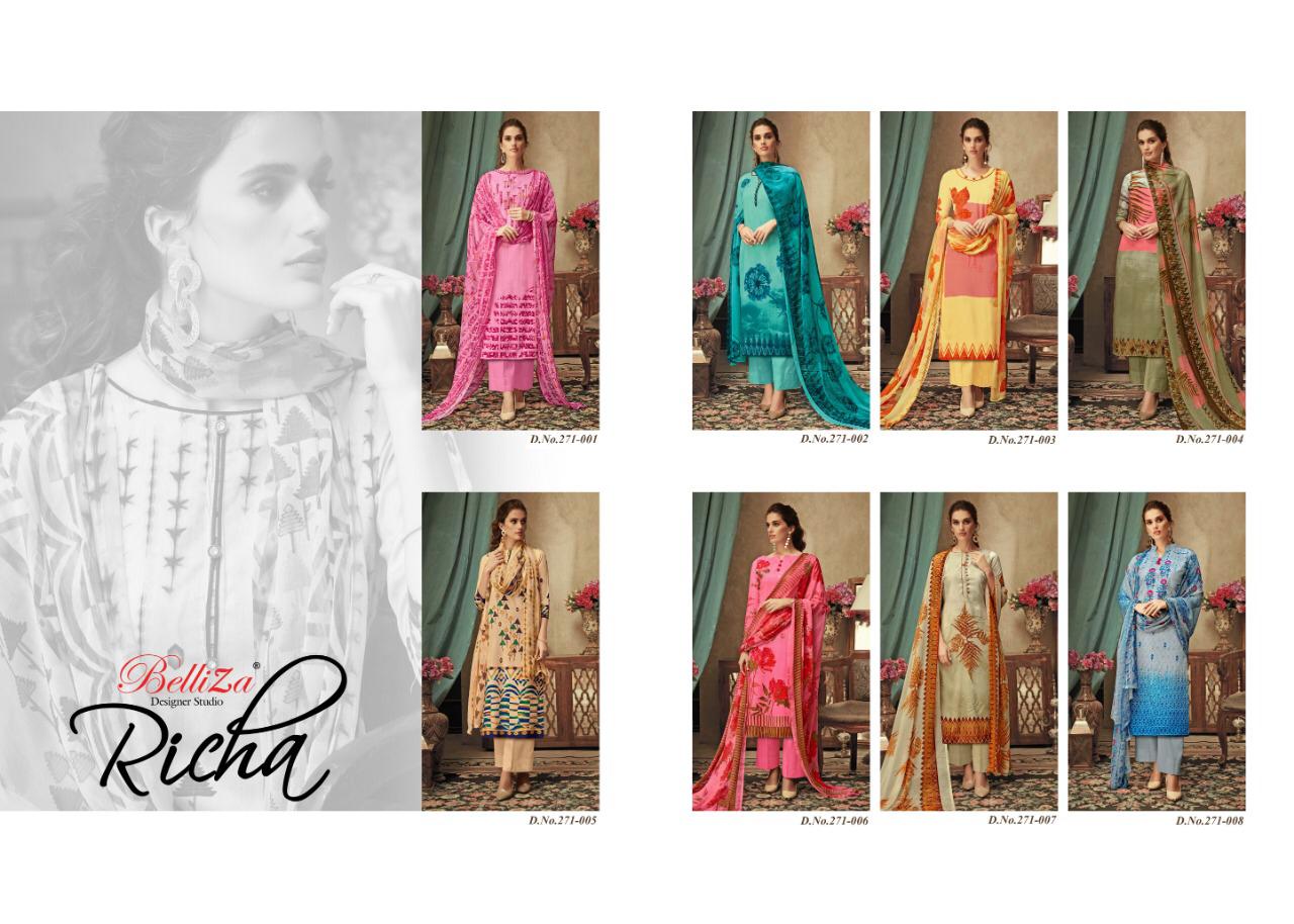 Belliza designer studio richa rayon digital printed salwar kameez collection