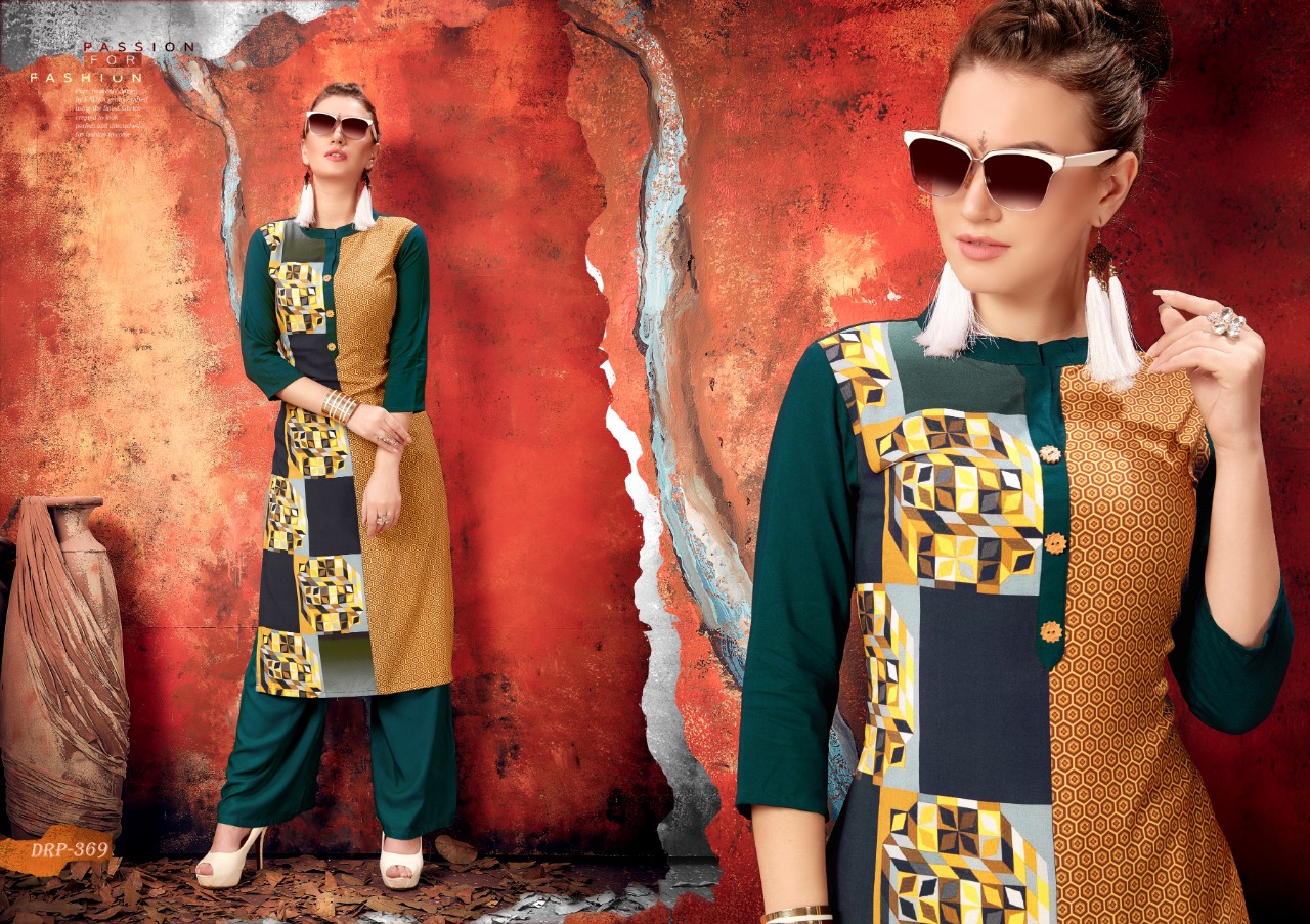 Envy 9 Imperial vol 4 rayon kurties with plazzo at best price
