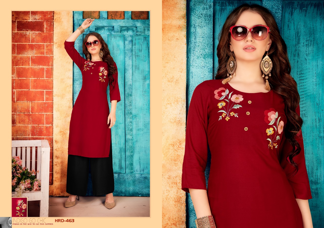 Envy9 pari vol 1 embroidered rayon kurti with plazzo collection