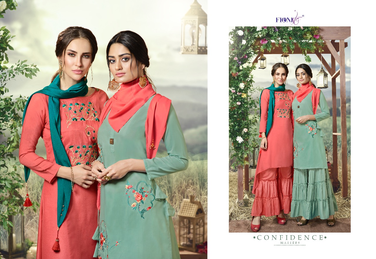Fionista gia exclusive collection of kurti with Gharara