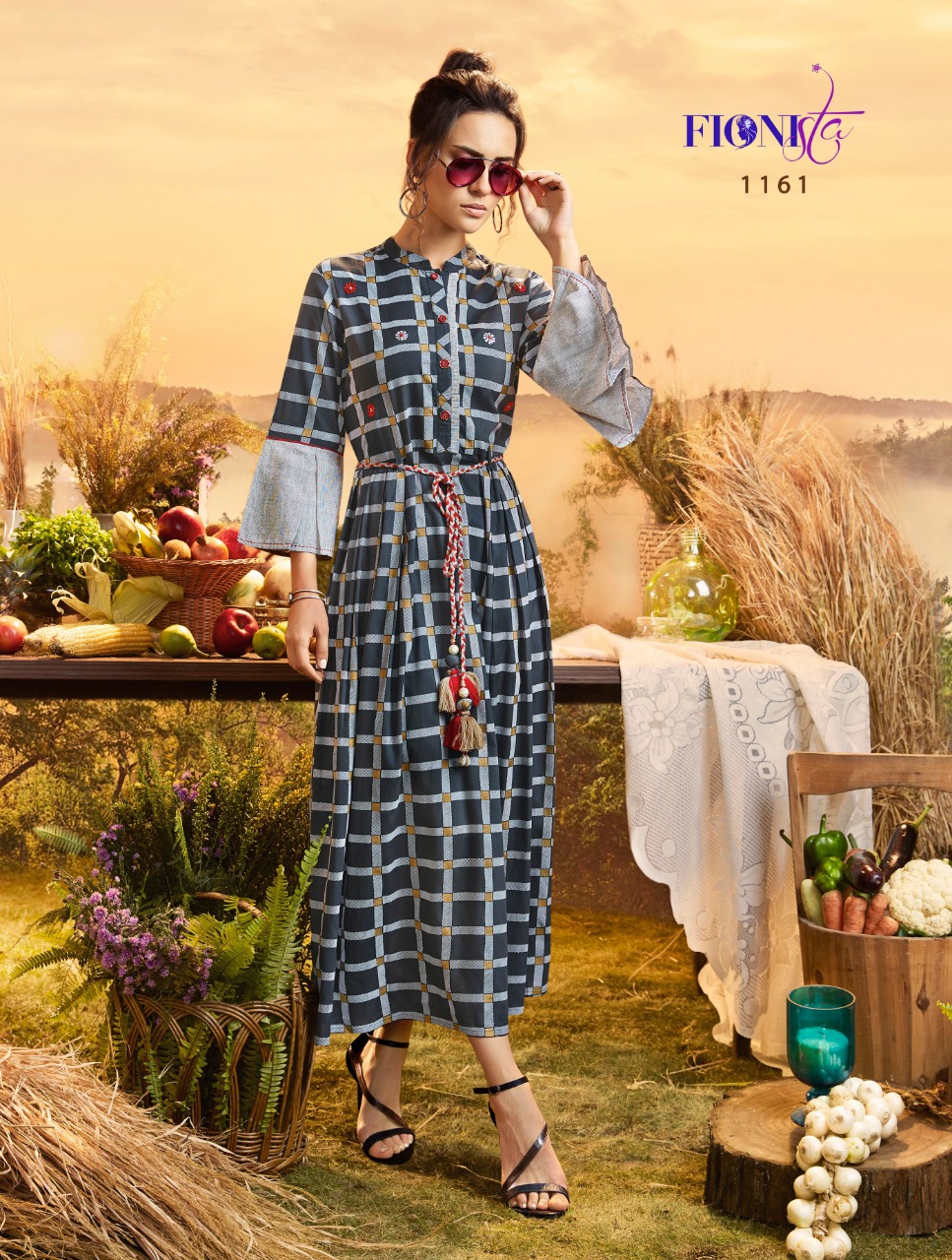Fionista Maisie long cotton western wear gown collection