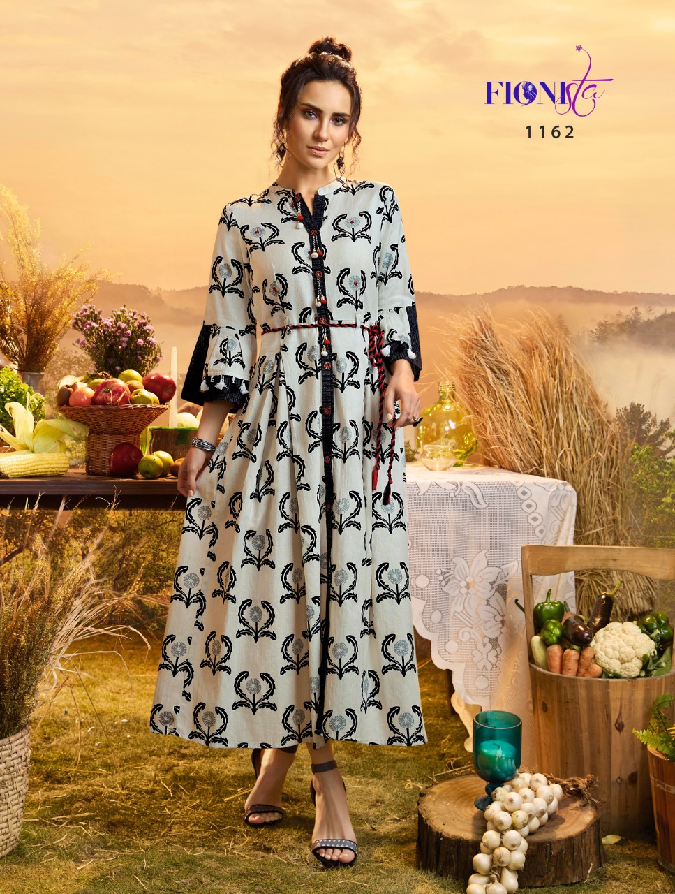 Fionista Maisie long cotton western wear gown collection