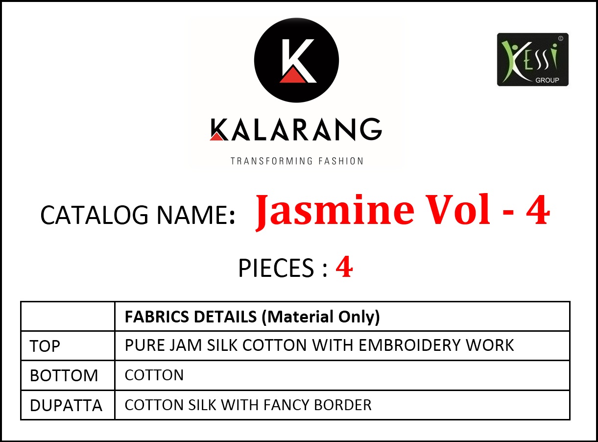 Kalarang creation jasmine vol 4 jam cotton salwar kameez collection