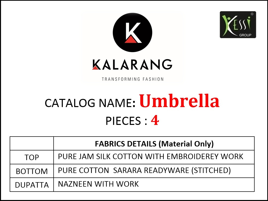 Kalarang creation umbrella jam silk salwar kameez collection