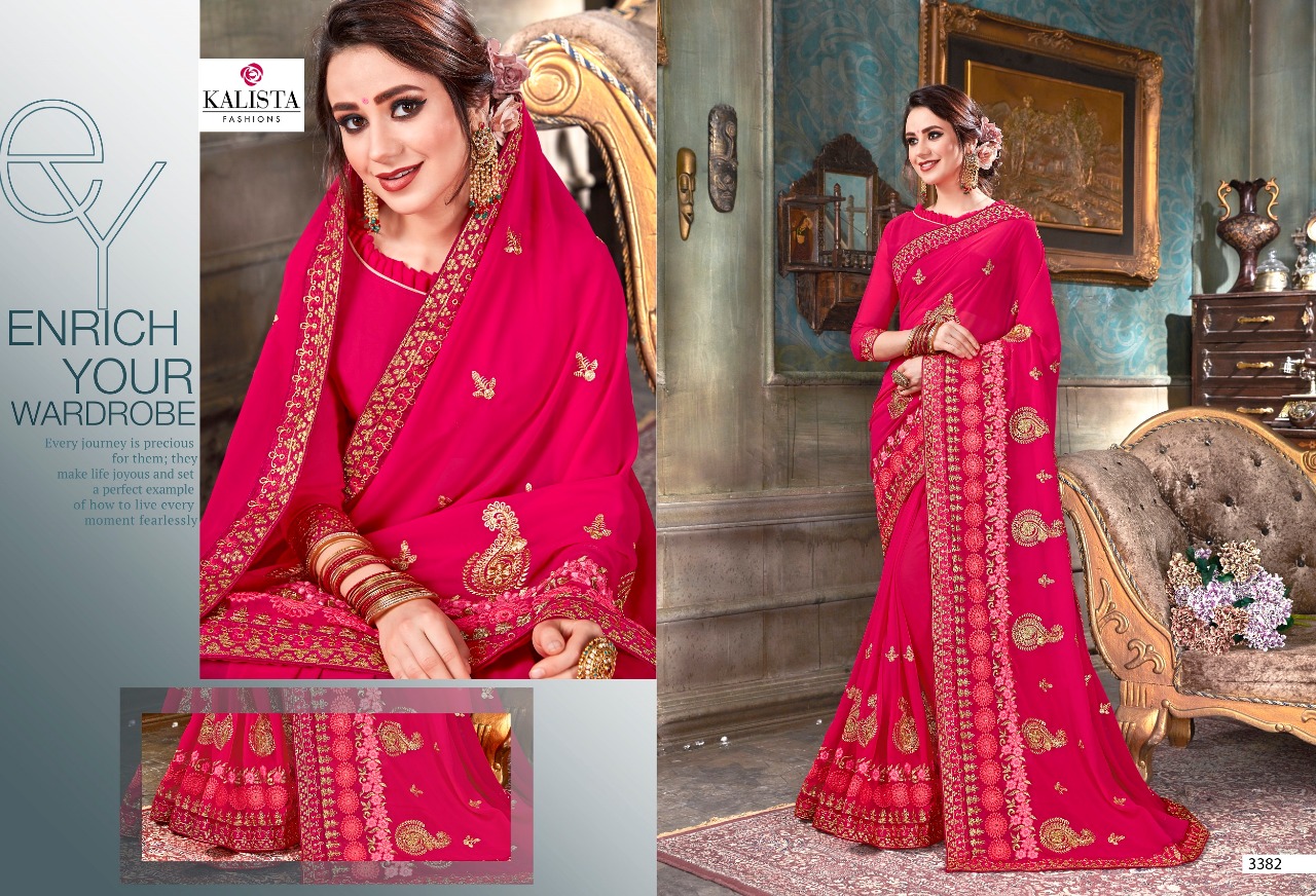 Kalista vanni vol 2 Occasional wear embroidered Sarees at wholesale rate