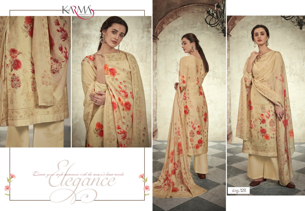 Karma trendz riwaaz vol 1digital printed jam satin salwar suits Material