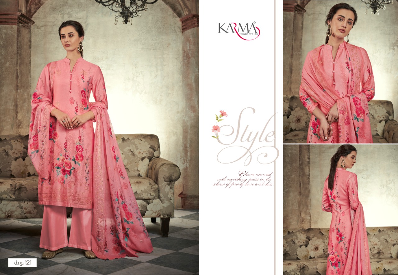 Karma trendz riwaaz vol 1digital printed jam satin salwar suits Material