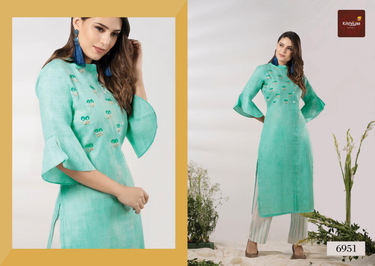 Krishriyaa Fashion breeze beautiful embroidery colorful sets of kurtis at wholesale price