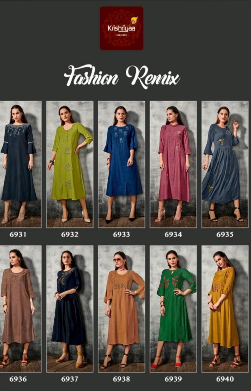 Krishriyaa Fashion remix exculsive collection of colorful Kurties