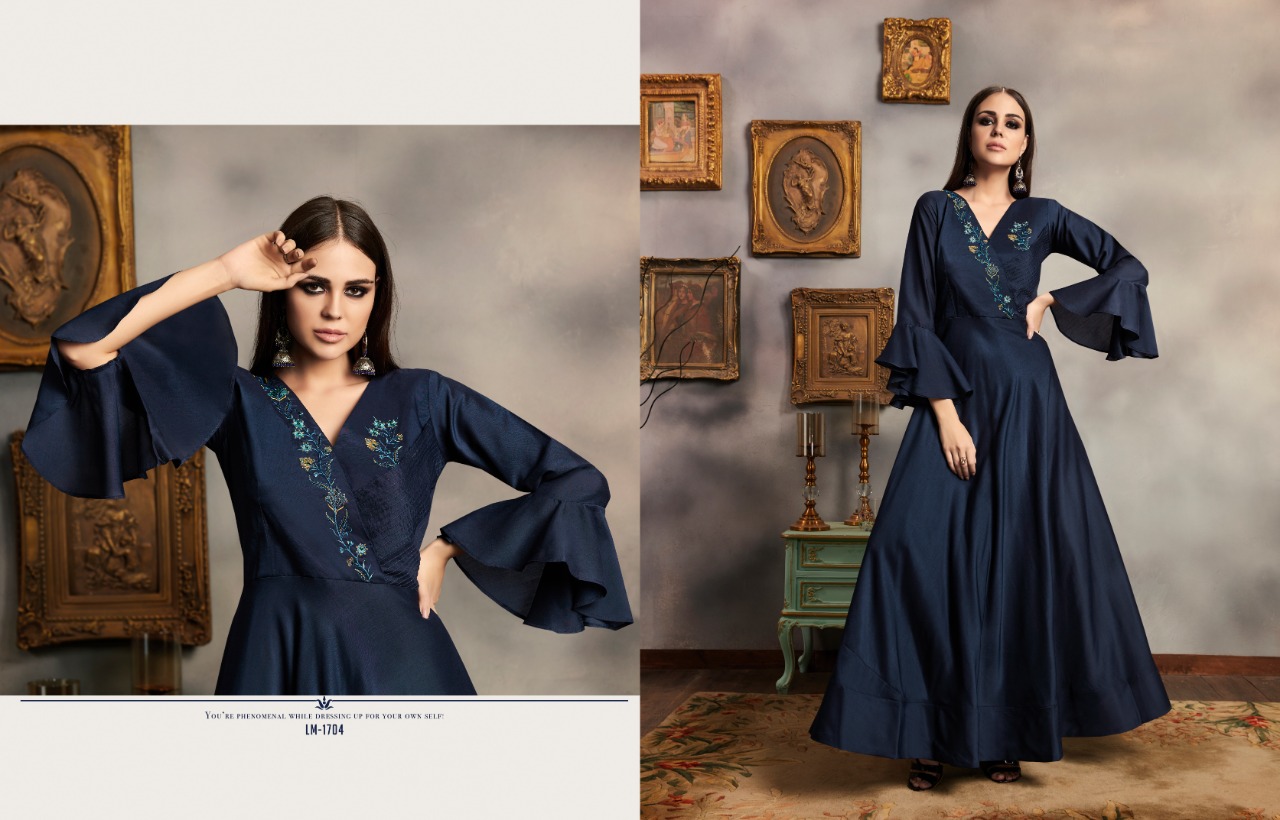 Lymi crown vol 3 muslin party wear long gown collection