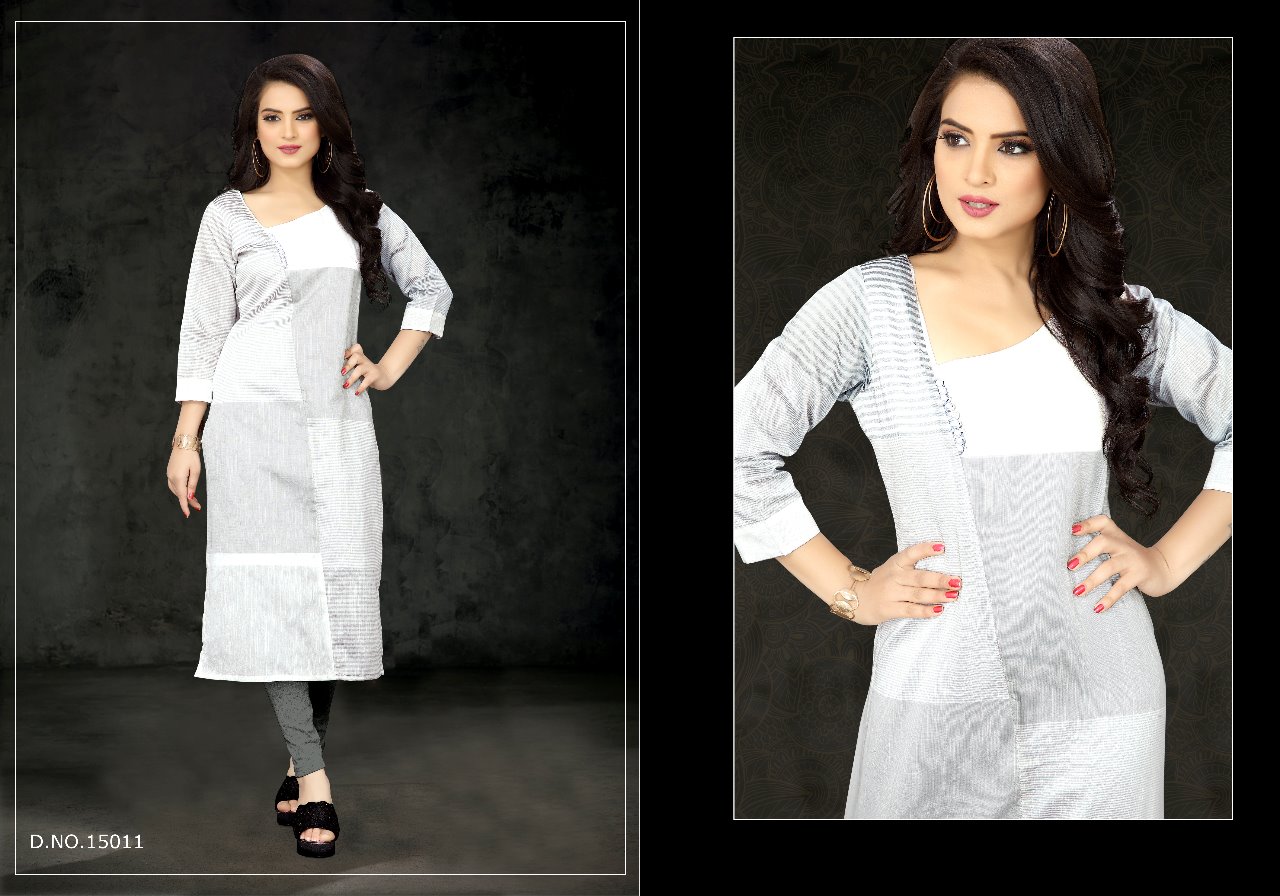 Neeti creation navyata white colours straight kurties catalog