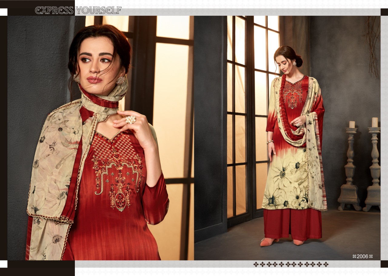 Radhika azara zara vol 2 cotton embroidered salwar Suits Material