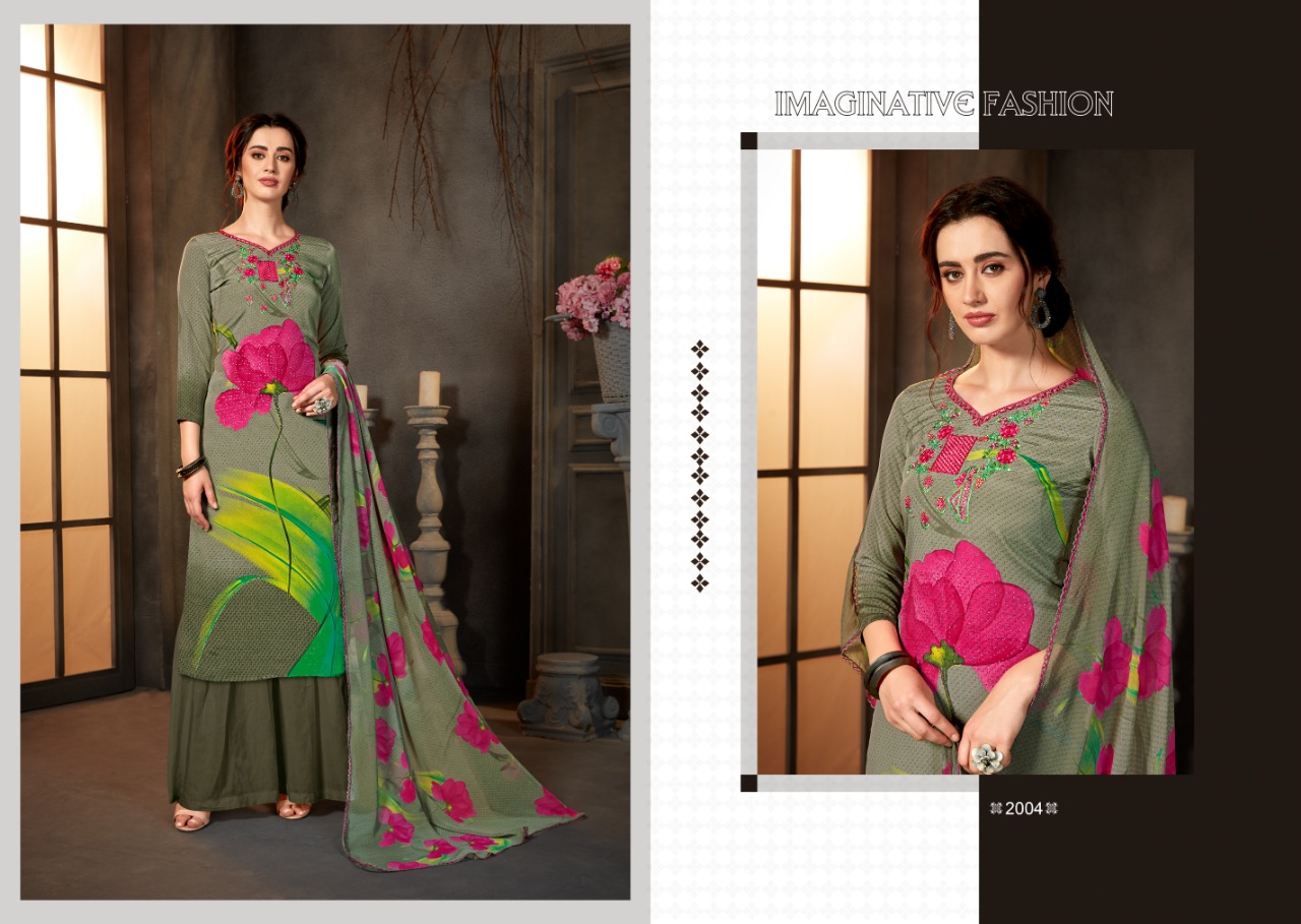 Radhika azara zara vol 2 cotton embroidered salwar Suits Material