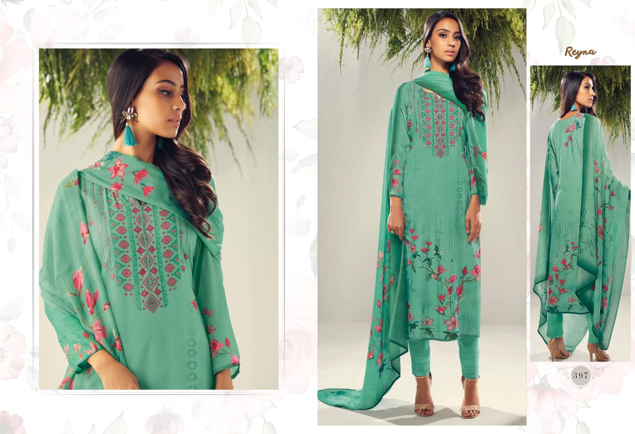 Reyna fabrics fern shine cotton printed salwar kameez collection
