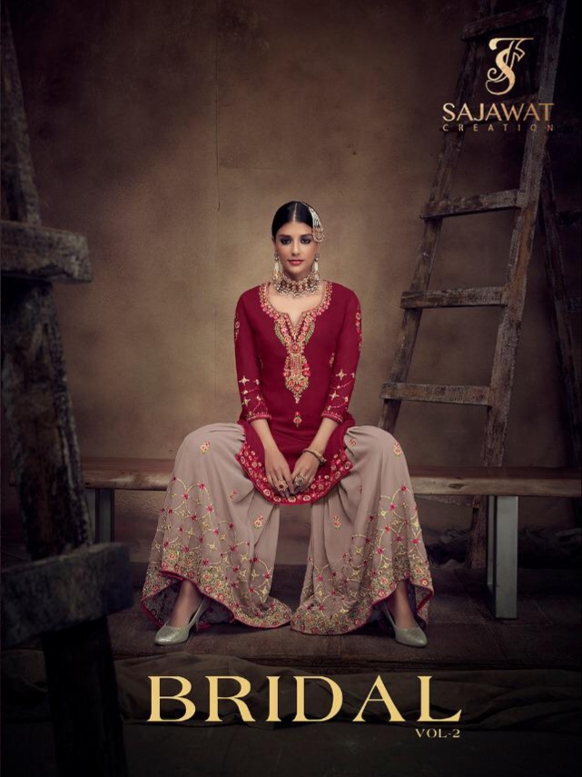 Sajawat creation bridal vol 2 heavy embroidered party wear salwar sharara collection