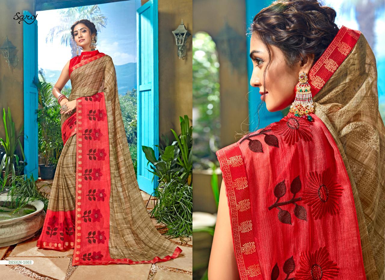 Saroj julie vol 5 embroidered chiffon Occasional wear sarees collection