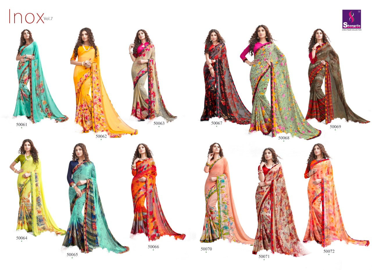 Shangrila Inox vol 7 fancy premium printed sarees