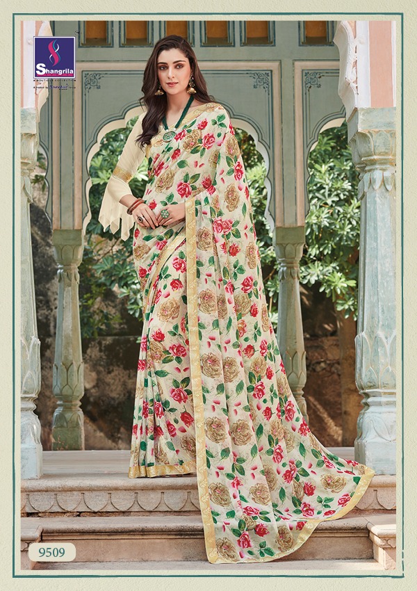 Shangrila nirvana 2 floral printed Jacquard festive wear saree’s for women