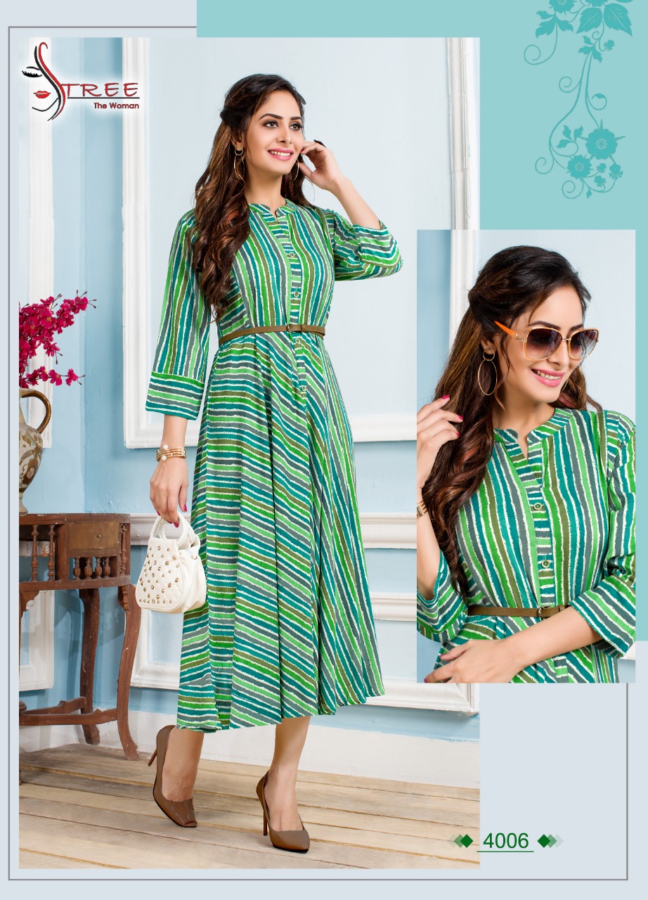 Stree smiley step 4 rayon printed anarkali gowns at wholesale rate