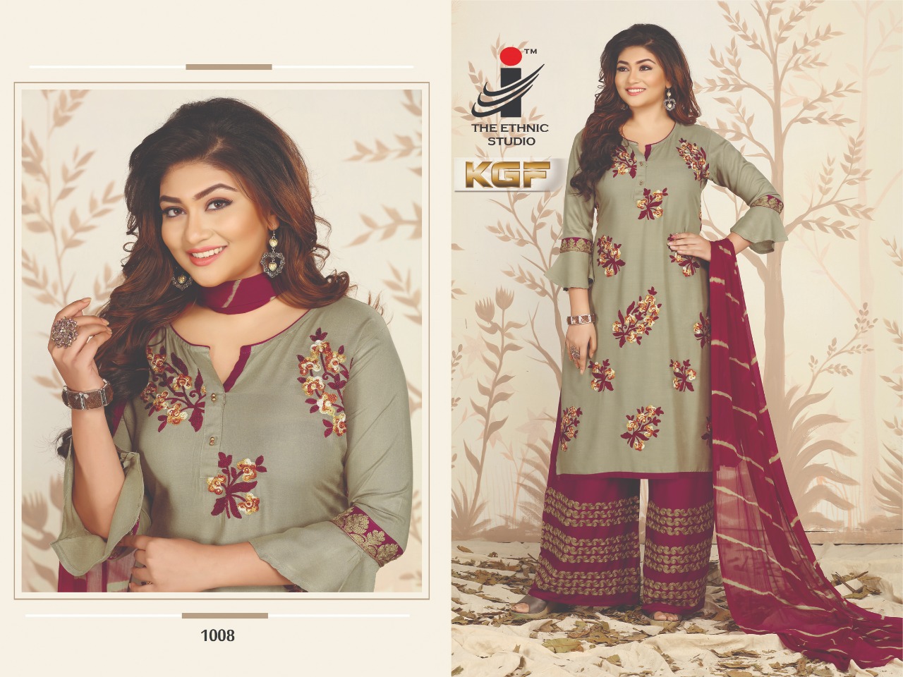 The ethnic studio KGF Ready to wear top plazzo and dupatta collection