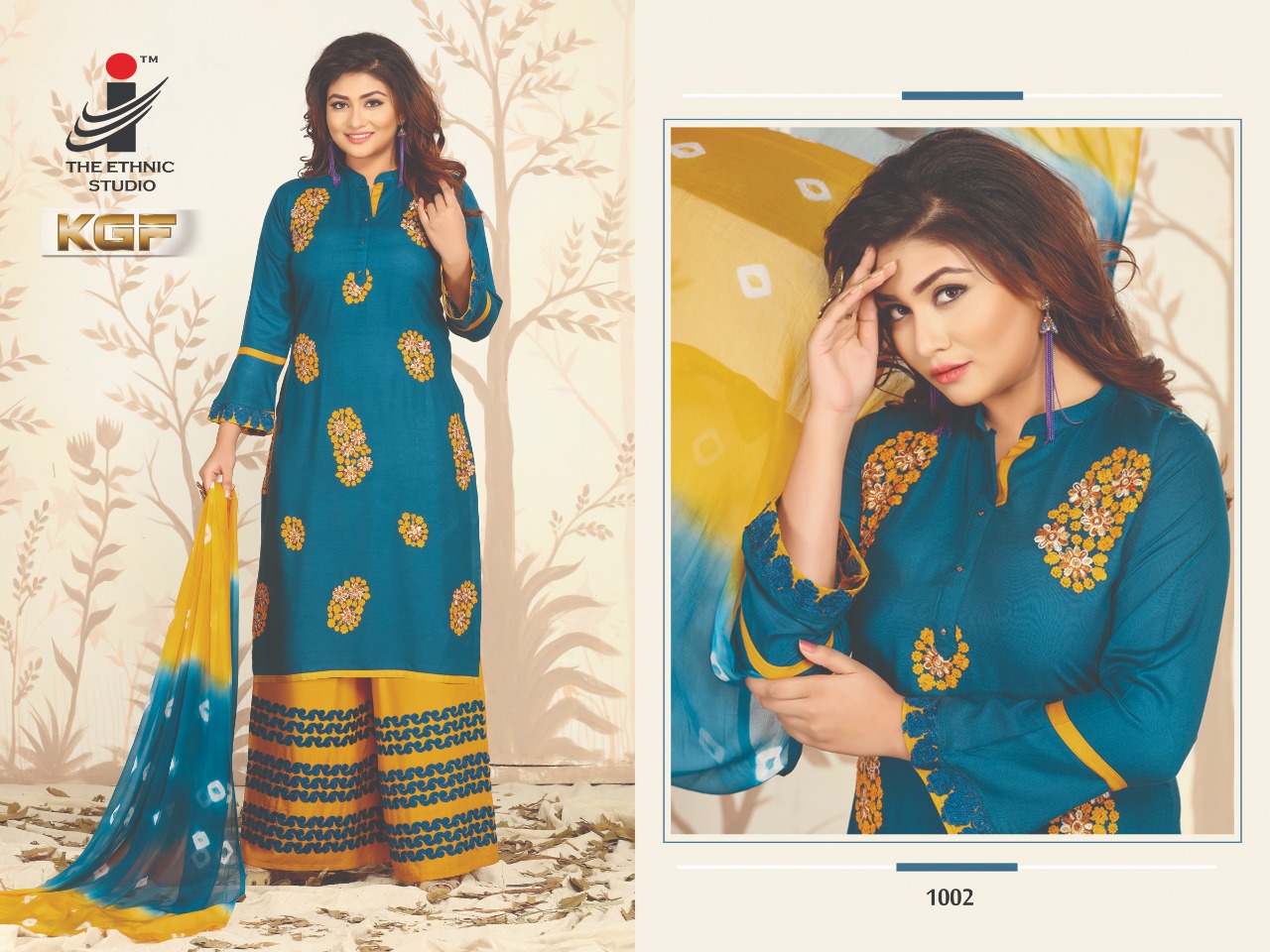 The ethnic studio KGF Ready to wear top plazzo and dupatta collection