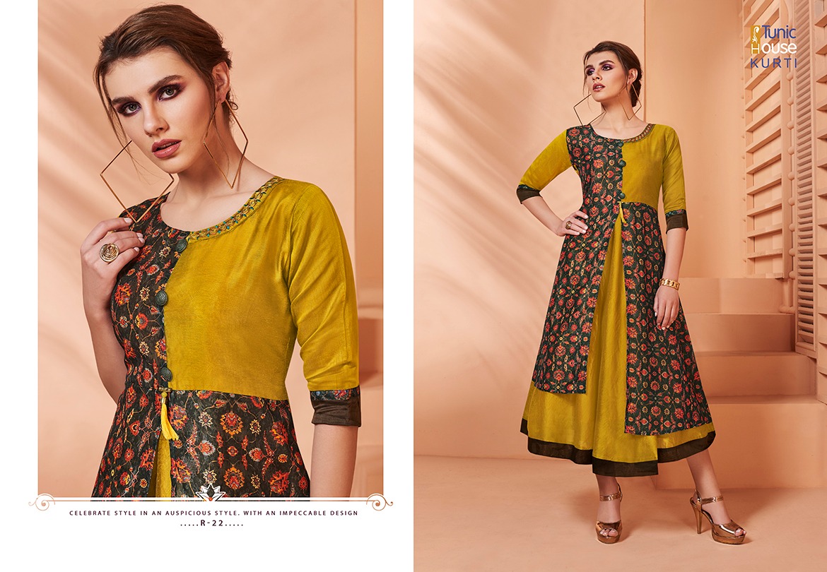 Tunic house rivaaz silk long flair anarkali gown collection