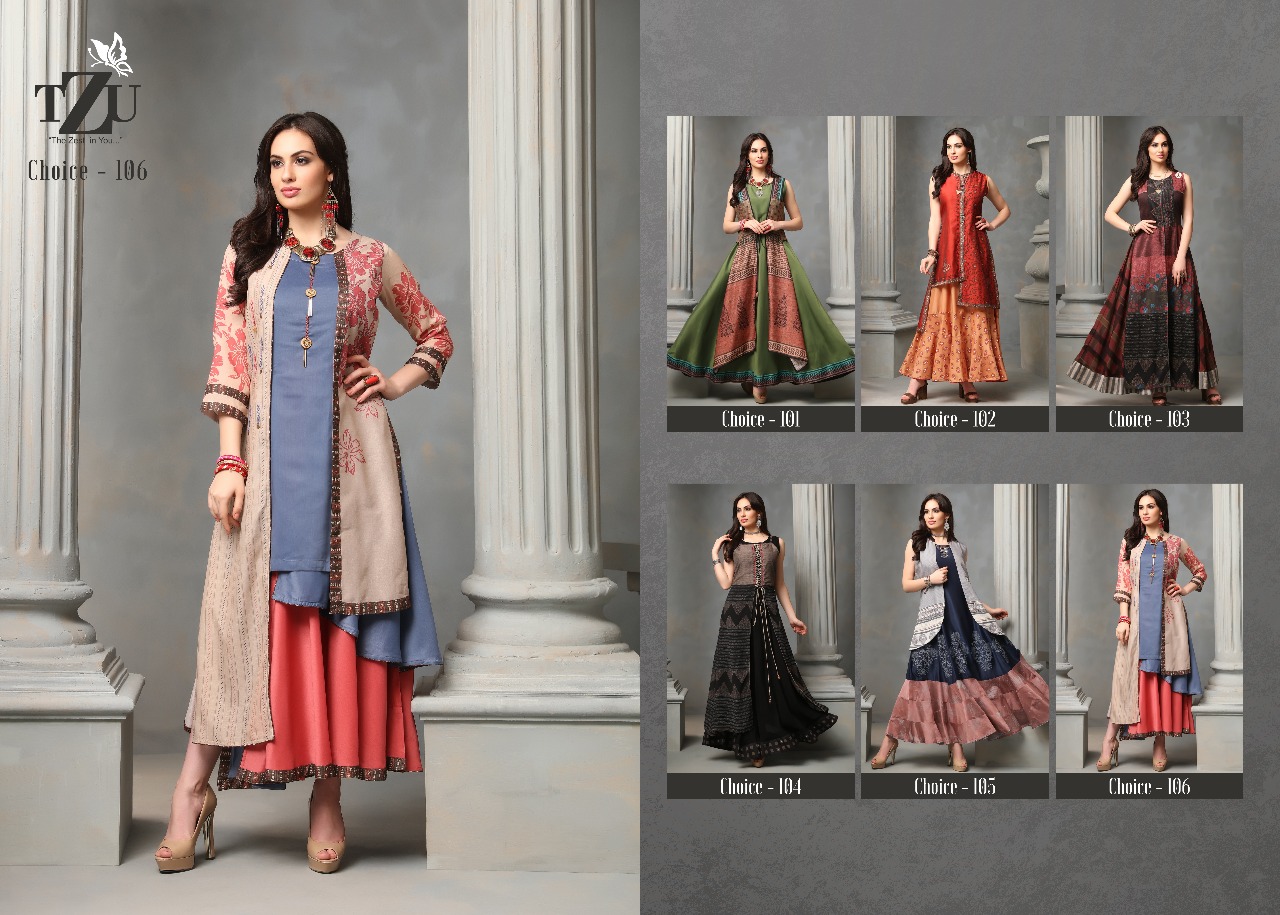 Tzu lifestyle choice beauty vol 3 muslin kurti with Jackets collection