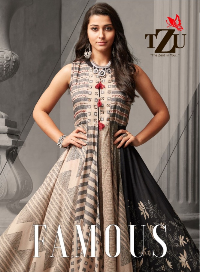 Tzu lifestyle famous muslin silk long anarkali gowns collection