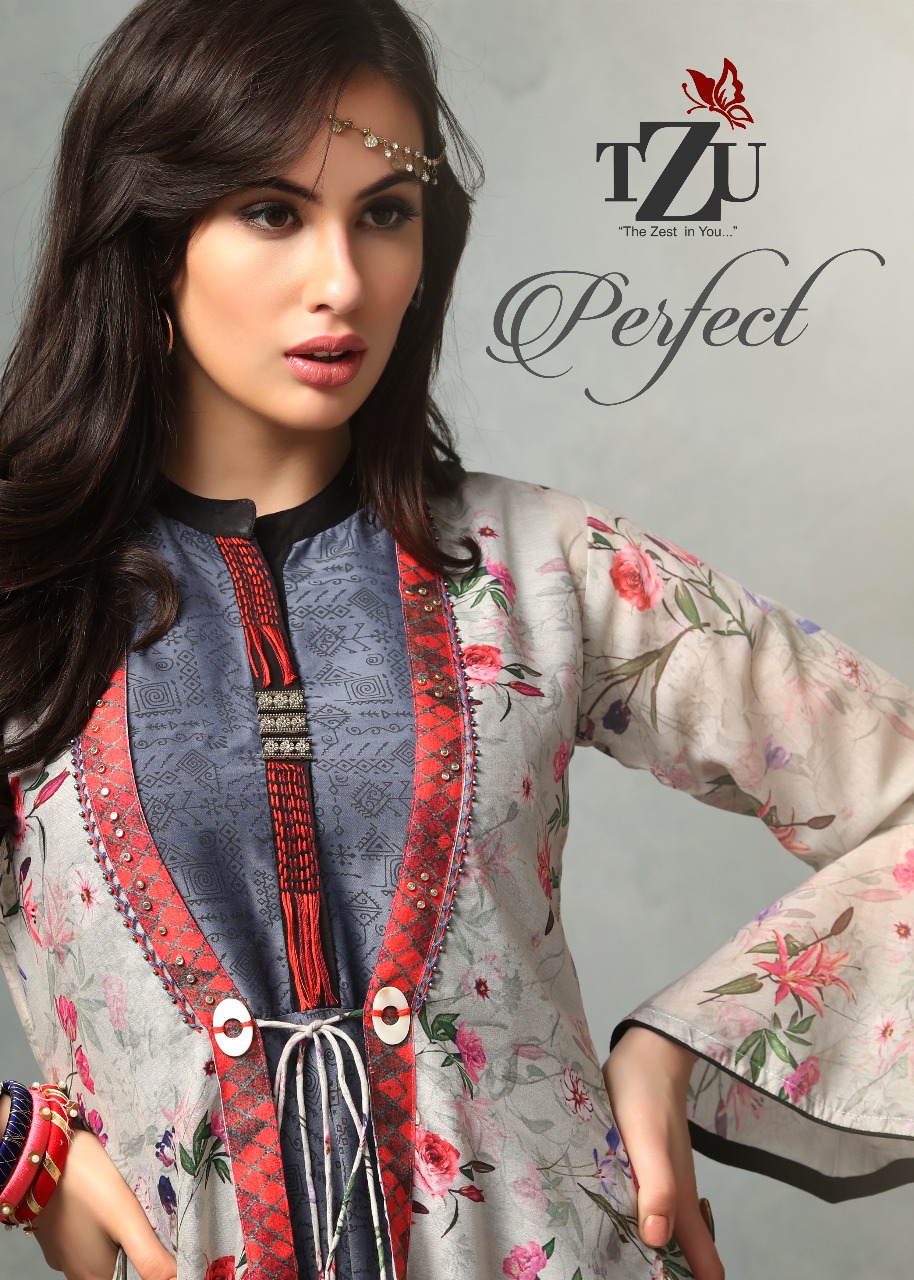 Tzu lifestyle perfect long flair kurti with jackets collection