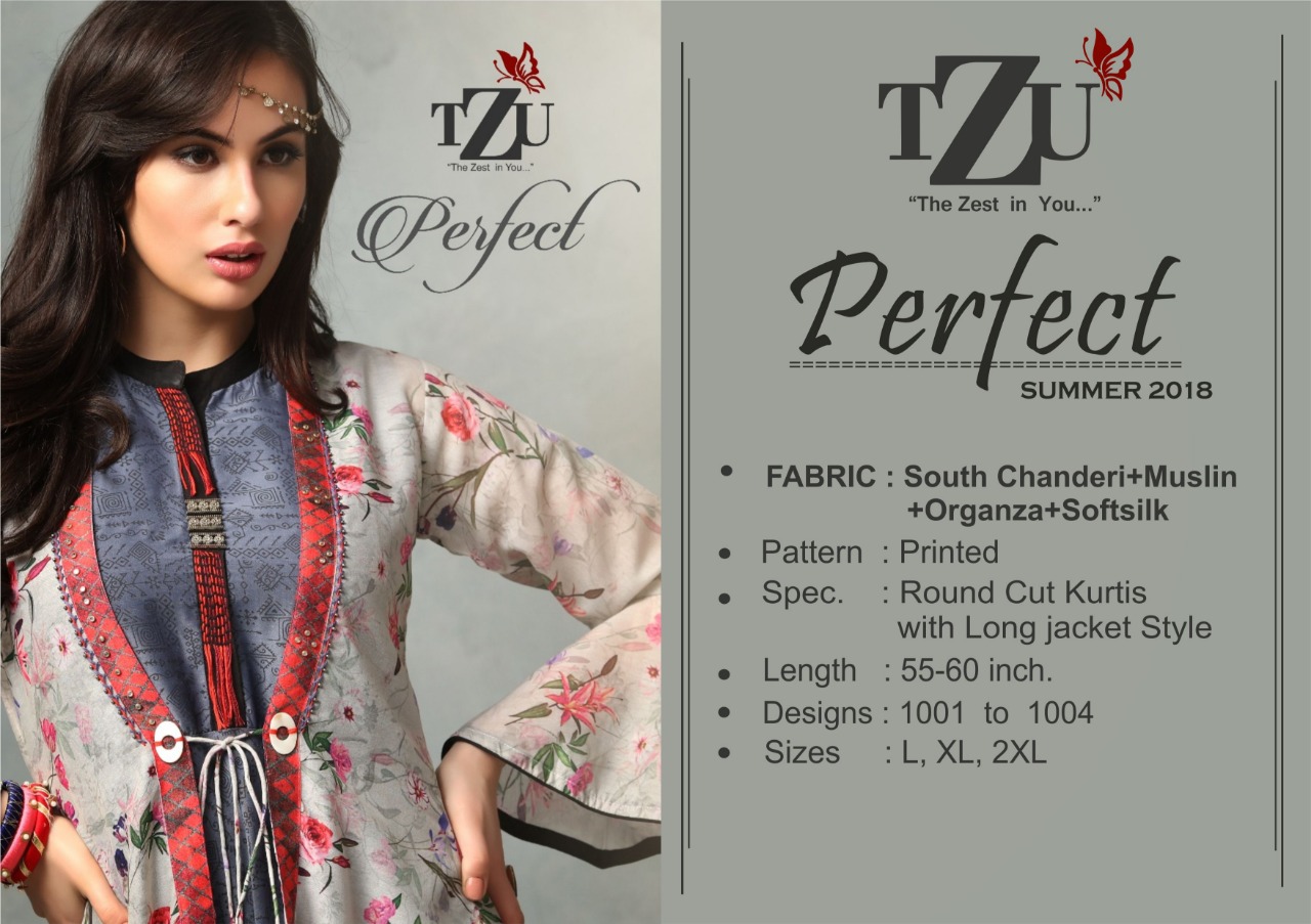 Tzu lifestyle perfect long flair kurti with jackets collection