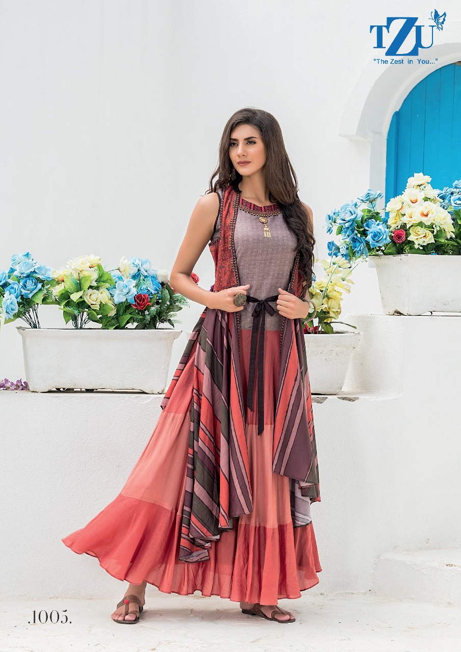 Tzu rubina long flair anarkali gowns collection at wholesale rate