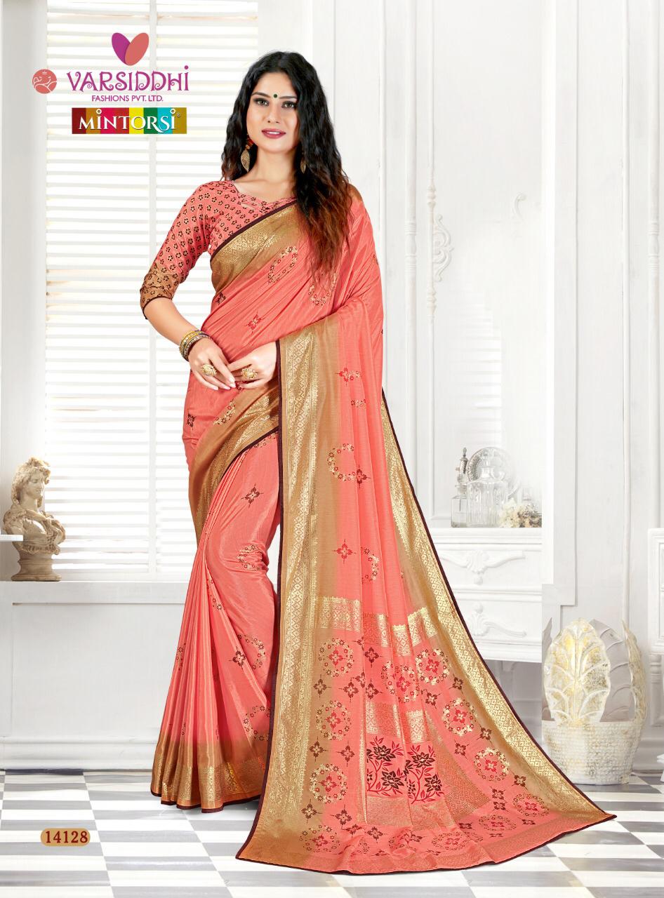 Varsiddhi mintorsi vaanya party wear sarees catalog at wholesale price